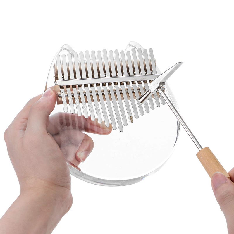 Koldot Clear Kalimba 17 Keys Engraved With Notes Cat Shaped Thumb Piano Solid Finger Piano Clear Body Cute Crystal Acrylic Kalimba With Tuning Hammer Hard Case Gifts - Image 2